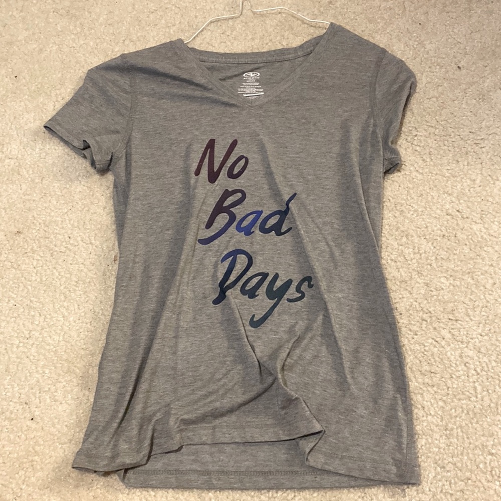 Grey “No Bad Days” Athletic Works Fitted Tee